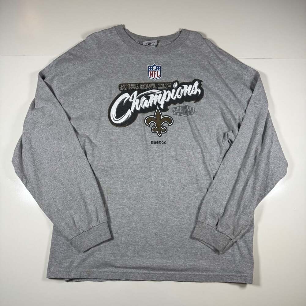 Reebok NFL New Orleans Saints Super Bowl XLIV Champions Long Sleeve XL